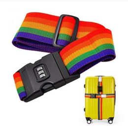 Outdoor Travel Luggage Suitcase Strap Adjustable Baggage Belt with Coded Lock Safe Belts High Quality