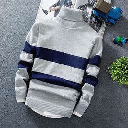 Cashmere Pullover Men Sweaters Fashion Turtleneck Thin Sweater Autumn Mens Casual Knitted 386