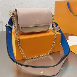 Crossbody Bag Women Chain Handbag Flap Shoulder Bags Grained Leather Patchwork Colour Removable Adjustable Strap Metal Lock Clutch