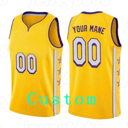 Mens Custom DIY Design personalized round neck team basketball jerseys Men sports uniforms stitching and printing any name and number Size s-xxl Stitching yellow