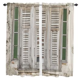 Curtain & Drapes Old Brick Wall Wooden Planks Window Retro Curtains For Living Room Luxury Home Decor Bedroom Kitchen Windows