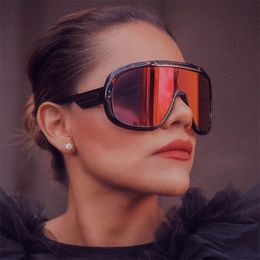 One Piece Polarized Sunglasses Big Frame Unisex Design Cool Street Glasses Men And Women Goggles Style Wind Proof Eyewear