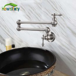 Hownifety ORB/Brushed/Chrome/Gold Single Cold Water Kitchen Faucet Wall Mounted One Hole Rotation Torneira 210719