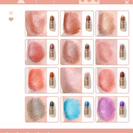 DEROL Pearl glitter capsule eye shadow Makeup waterproof easy to colors mashed potato 12 color