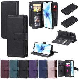 Multifunction Leather Wallet Card Slots Phone Case For Iphone 12 pro max 12 mini 11 XR XS MAX 8 plus Samsung S20 plus S20 S10 A21S Note 20