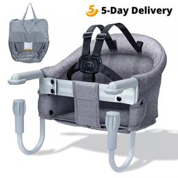 Orzbow Portable Baby Highchair Foldable Feeding Chair Seat Booster Safety Belt Dinning Hook-on Chair Harness Baby Seat For Table 210226