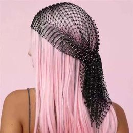beach hair clips UK - Hair Clips & Barrettes 1pcs Women's Beach Fishing Net Headband Jewelry Party Club Headdress Nightclub Carnival Wear Accessories