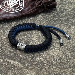 Tennis Nordic Vikings Runes Beads Bracelets Men Talisman Valknut Handmade Paracord Rope Wristband Amulet Camping Survival Jewellery 334d