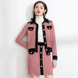 Street wool short coat new year light wind net red winter skirt two-piece suit shows white temperament lady style