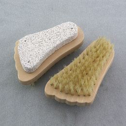 Natural Bristle Brush Foot Brushs Exfoliating Dead Skin Remover Pumice Stone Feet Brush Wooden cleaning Brush Shower Spa Massager 170 S2