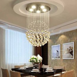 flush dining room lights UK - 9-Light Modern K9 Crystal Raindrop Crystals Chandelier Raindrops LED Ceiling Lighting Fixture Flush Mount for Dining Room Kitchen Island W47.2'' x H70.9''