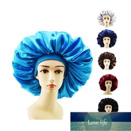 New Fashion Big Size Satin Silk Bonnet Sleep Night Cap Head Cover Bonnet Hat For Curly Springy Hair