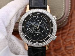 -Ginebra Watch Star 9015 Pearl Tuo Top Mecanical Watch, CNC Deep Talling 43mm Mens Relojes Montre de Luxe Diamond Watch