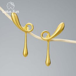 Stud Lotus Fun 18K Gold Unusual The Fleeting Years Twist Earrings For Women 925 Sterling Silver Fashion Jewellery 2021 Trend