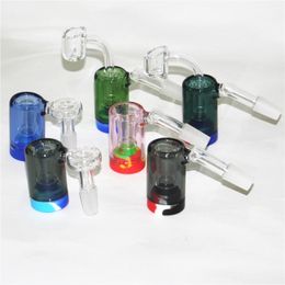 hookahs glass ash catcher recycler perc ash catchers 14mm 18mm Male Female percolator bowl adapter Smoking Accessories for Bong 5ml silicone jar oil burner