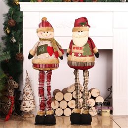 Natal Retractable Standing 43-76cm Christmas Doll Christmas Decoration Large Santa Claus Snowman Elk Doll Kids New Year Gift Toy 201017
