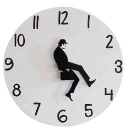 AU -Wall Clocks Dully Walk Postures Wall Clock Silent Modern Clock Watch Home Decor Meditation Decor Wall Clock Quartz H1230