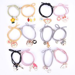 Charm Bracelets 1 Pair Magnet Couple Bracelet For Lovers Cute Cartoon Animal FLwoers Matching Partner Friendship Jewellery Birthday Gift