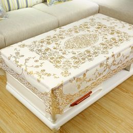 Coffee table tablecloth lace european table pad cloth lace Living room home rectangular flag Hot stamping coffee table mat Y200421