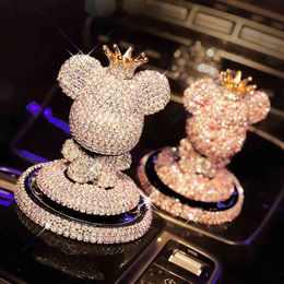 Cute toon Gloomy Bear Diamond Ornament Solid Air Freshener Auto Dashboard Interior Decoration Crystal Car Perfume Sticker