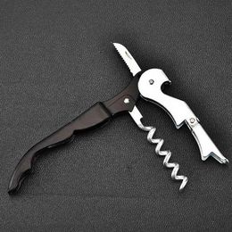 NEW Black Bottle Opener Sea Horse Corkscrew Knife Pulltap Double Hinged Corkscrew Metal Opener Kitchen Bar Tool Gift T500474