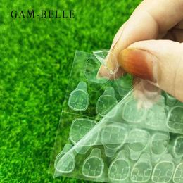 GAM-BELLE 100 Sheets Double-side Glue Adhesive 2400Pcs Sticker Transparent Acrylic False Nail Extension Stick Manicure Tool