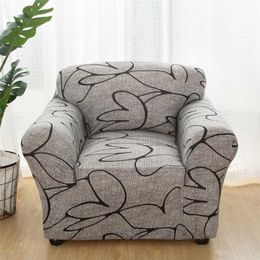 single sofa chair slipcovers armchair decoration elastic spandex for living room cover stretch floral printed 211116