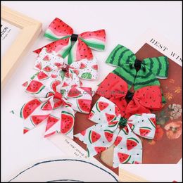 Hair Aessories Baby, Kids & Maternity 3.85 Inches Boutique Bows With Clip Printed Originality Watermelon Design Lovely Pins For Children Dro