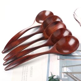 Wooden Spoon with Bent Handle Cooking Utensil Coffee Kitchen Teaspoon Tableware Accessories
