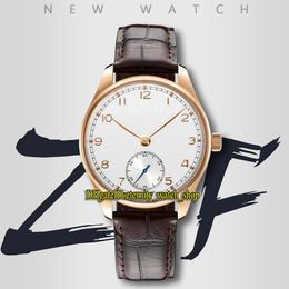 eternity Watches ZFF Latest products 40MM 358306 Cal.82200 ZF82200 Automatic Three dimensional Arabic numerals White Dial Mens Watch Rose Gold Case Leather Strap