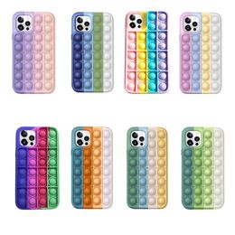 PC020 Silicone Push Bubble Fidgets Decompression Toy Phone Cases Fuuny Back Cover Case for iPhone 13 12 Pro Max 11 XS XR 20pcs