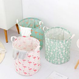 Folding Laundry Basket Flamingo Printed Home Storage Barrel Standing Toys Clothing Storages Bucket Laundrys Organiser Holder Pouch CGY8