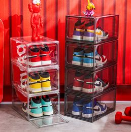 The latest 36X27X20CM thick PET transparent shoe storage box, multi-functional and large-capacity, a variety of styles to choose from, support customization