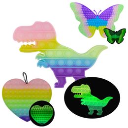 funny stress relief gifts Australia - 15% Big Size 20cm Push Pop Bubble Fidget Toys Luminous Glow in Dark Decompression Toy Party Favor Simple Dimple Educational Adult Funny Anti-stress Relief Gift