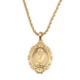 Lucky Virgin Mary Pendant Necklace Religious Jewely Women Christianity Jewelry Our Lady Goddess Necklaces