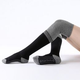 Sports Socks Women's Yoga Long Sleeve Five Toe Cotton Anti Slip Pilates Dance Gym Exercise Sportswear Thigh High Stocking