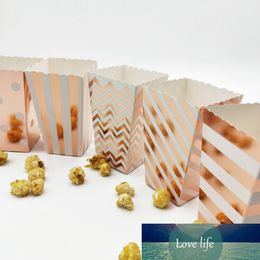 popcorn favor boxes Canada - 60pcs Popcorn Favor Boxes Rose Gold Open-Top Popcorn Box Parties Mini Cardboard Candy Container for Birthday Bridal Wedding