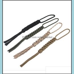 Key Rings Jewellery 4 Pcs/Lot Handmade Paracord Knife Rope Lanyard Flashlight Keychain Drop Delivery 2021 Sdvgn