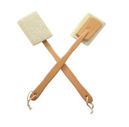 Loofah scrub back brushes massage exfoliator detachable creative long handle solid wood bath body cleanser brush SN2880