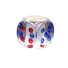 20pcs Mahjong Dice Gambing 24mm 29mm 34mm 6 Sided Crystal Dices Party Favor Transparent Clear Dice Children Educational Toys Table Board Games Tools Math Teaching