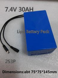 1pcs High quality 7.4v 30Ah li-ion polymer battery pack 2S3P for robot RC toys camping light e-scooter solar energy street light