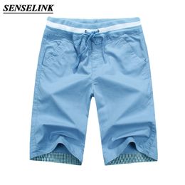 Summer Solid Colour Casual Shorts Men Fashion Loose Beach Pants 's Cotton Big Size Overalls M-4Xl 210716