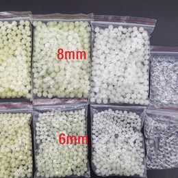 6mm 8mm Quartz Terp Dab Pearls Glow Ball Glass Bowl Accessories Insert Luminous Blue Green Clear Pearl For Quartzes Banger Nails oil Rigs Bong