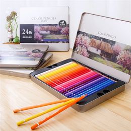 Deli 24/36/48/72 Colours Pencil Set Wood Oily Colour Lead Set Stationery Sketching Painting For School Students Supplies