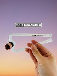 -DK Ölglasrohr Doppelarmbrenner Rohr für Rauch Tragbare Teerfänger 2 in 1 Einzigartige 5,9 Zoll / 15 cm