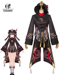 Game ROLECOS Genshin Impact Hutao Cosplay Sexy Women Costume Halloween Coat Shorts Socks Full Set Y0903