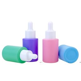 NewMacaron color glass dropper bottle for essential oil perfume 30ml 1oz fashion cosmetic containers portable refillable travel size EWd754