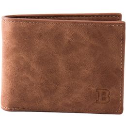 Men's Business Wallet Vintage Man Short Purse Coin BZipper Money Bags Cash Wallet Clutch Card Case