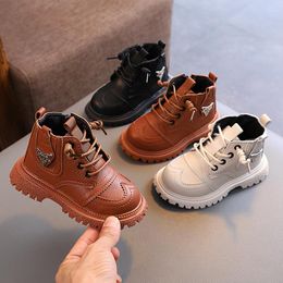 Boots Children For Girls Boys Waterproof Shoes Spring Autumn PU Leather Baby Single Fashion Toddler Kids