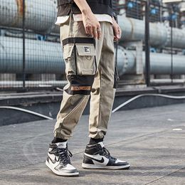 Pants Men Autumn Winter Dark style New Casual Joggers pants Hip Hop printing Cargo Pants Slim Trousers Man Streetwear Y0927